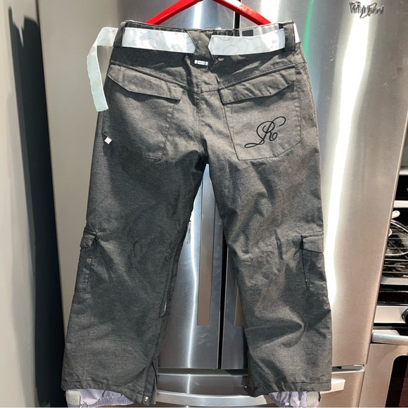 Ride GRAY Snowboard Pants Cell 5 Medium Series 5K Waterproof Teflon BELT pockets - Picture 13 of 16